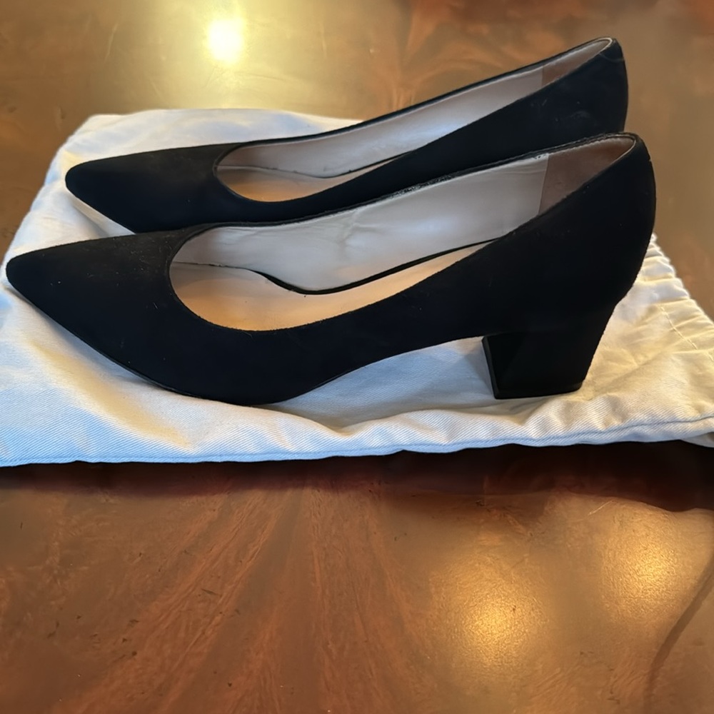 M Gemi black suede pumps with block heel size 38.5